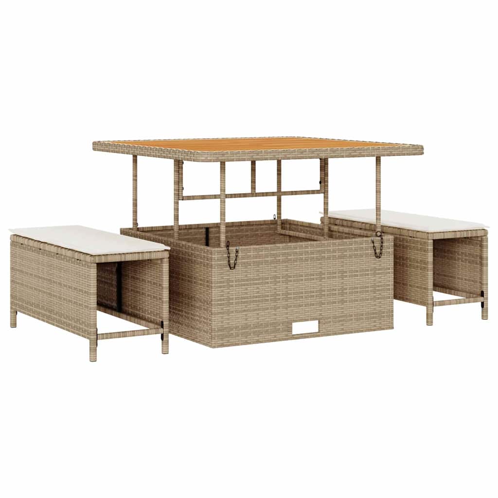 Gartensofa-set 9 pcs Beige Poly-Rattan