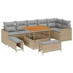 Gartensofa-set 9 pcs Beige Poly-Rattan