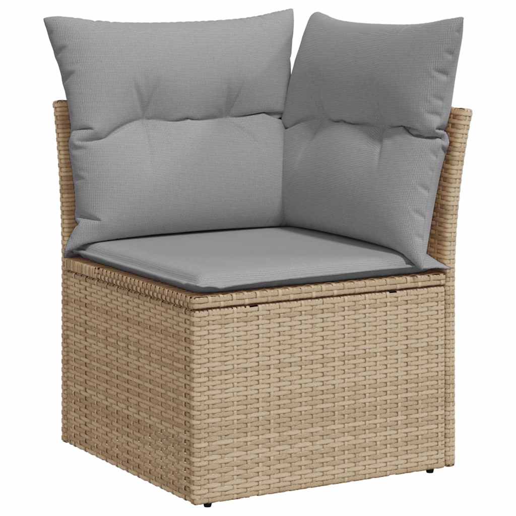 Gartensofa-set 9 pcs Beige Poly-Rattan