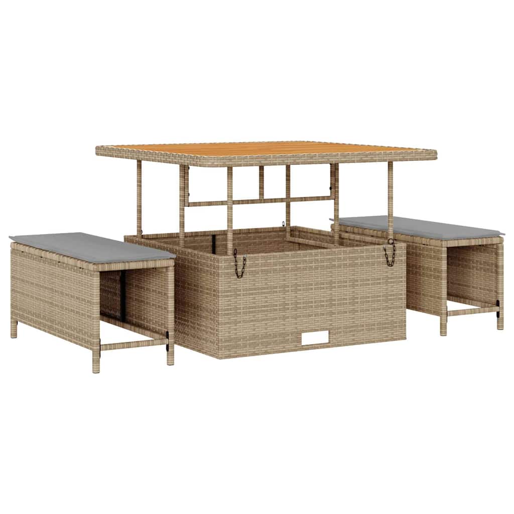 Gartensofa-set 9 pcs Beige Poly-Rattan