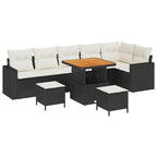 Gartensofa-set 9 pcs Schwarz Poly-Rattan