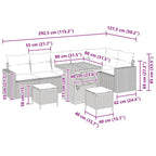 Gartensofa-set 9 pcs Schwarz Poly-Rattan
