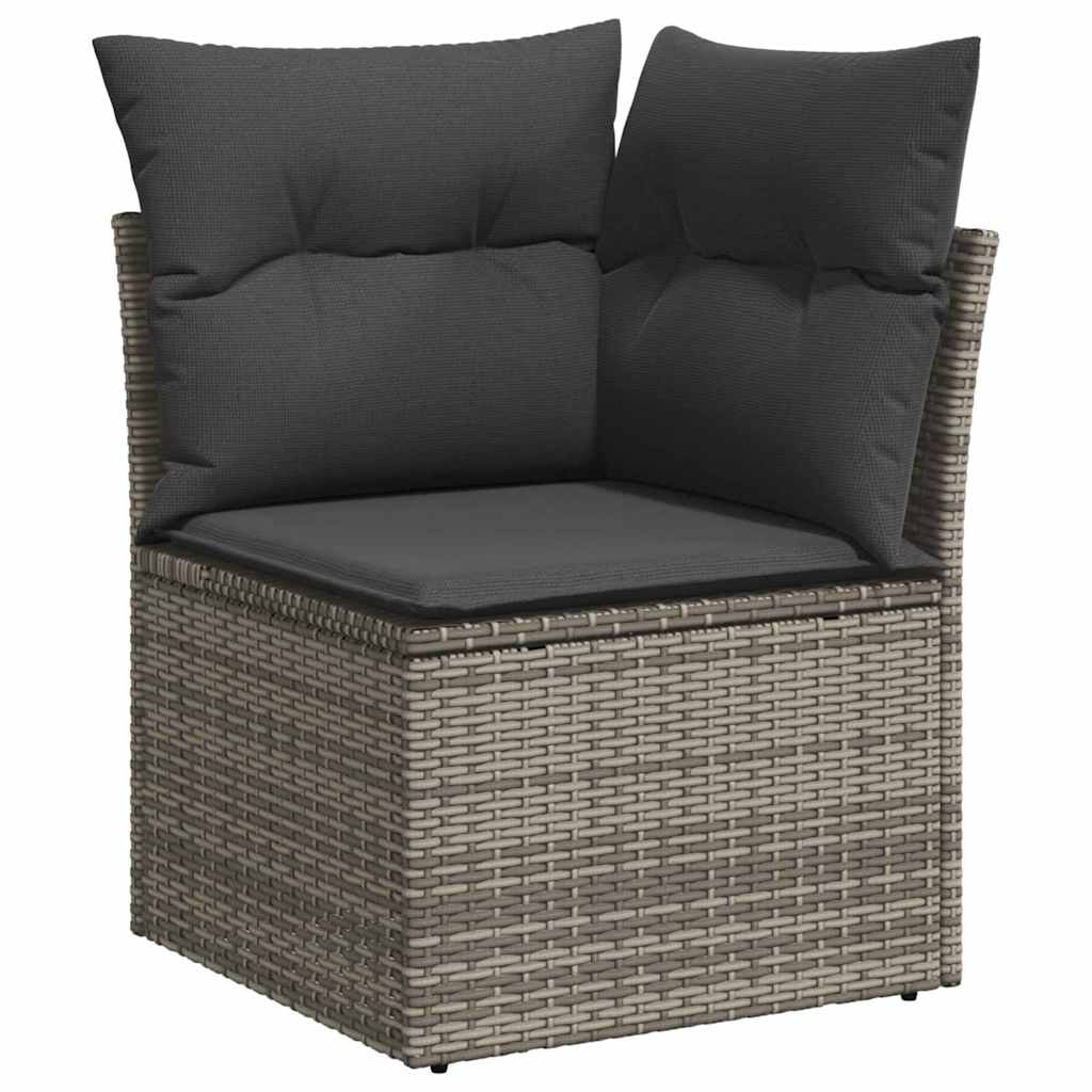 Gartensofa-set 9 pcs Grau Poly-Rattan