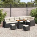 Gartensofa-set 9 pcs Schwarz Poly-Rattan