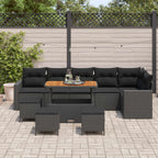 Gartensofa-set 10 pcs Schwarz Poly-Rattan