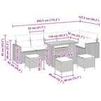 Gartensofa-set 10 pcs Schwarz Poly-Rattan