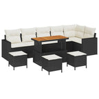 Gartensofa-set 10 pcs Schwarz Poly-Rattan