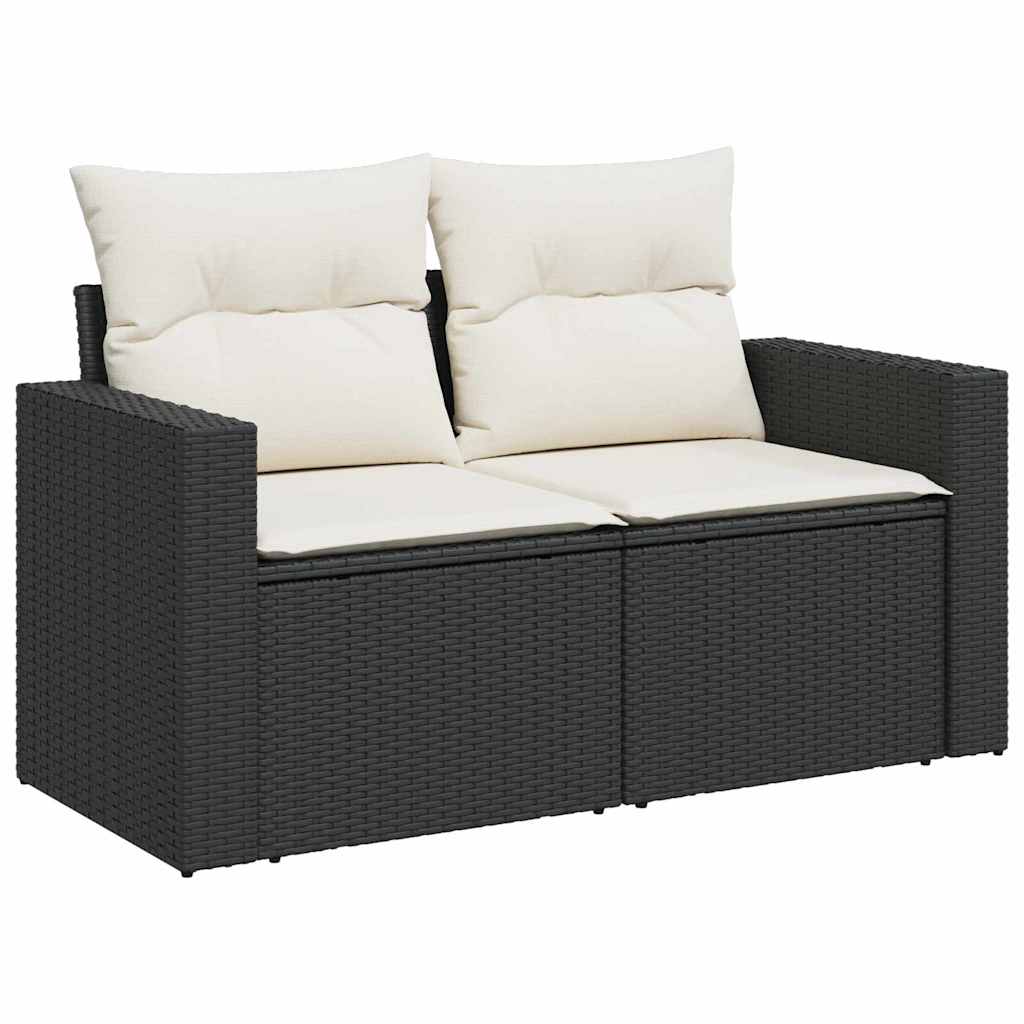 Gartensofa-set 10 pcs Schwarz Poly-Rattan