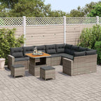 Gartensofa-set 12 pcs Grau Poly-Rattan