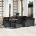 Gartensofa-set 12 pcs Schwarz Poly-Rattan