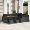Gartensofa-set 13 pcs Schwarz Poly-Rattan