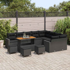 Gartensofa-set 13 pcs Schwarz Poly-Rattan
