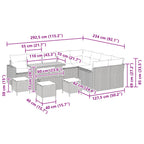 Gartensofa-set 13 pcs Schwarz Poly-Rattan