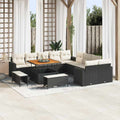 Gartensofa-set 13 pcs Schwarz Poly-Rattan