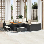 Gartensofa-set 13 pcs Schwarz Poly-Rattan