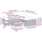 Gartensofa-set 13 pcs Schwarz Poly-Rattan