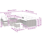 Gartensofa-set 13 pcs Schwarz Poly-Rattan