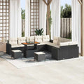 Gartensofa-set 13 pcs Schwarz Poly-Rattan