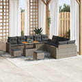 Gartensofa-set 13 pcs Grau Poly-Rattan