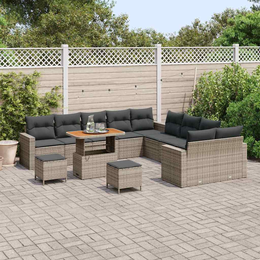 Gartensofa-set 13 pcs Grau Poly-Rattan