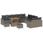 Gartensofa-set 13 pcs Grau Poly-Rattan