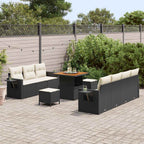 Garten-Sofa-Set 10 pcs Schwarz Poly-Rattan