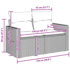 Garten-Sofa-Set mit Speicher 11 pcs Schwarz Poly Rattan