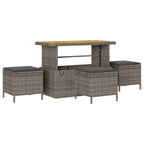 Gartensofa-set mit Kissen 9 pcs Grau Poly-Rattan