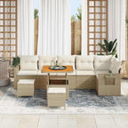 Gartensofa-set 9 pcs Beige Poly-Rattan