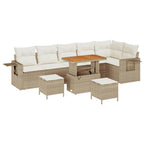 Gartensofa-set 9 pcs Beige Poly-Rattan