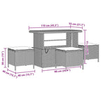 Gartensofa-set 10 pcs Schwarz Poly-Rattan
