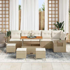 Gartensofa-set 10 pcs Beige Poly-Rattan
