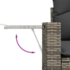 Gartensofa-set 12 pcs Grau Poly-Rattan