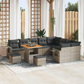 Gartensofa-set 12 pcs Grau Poly-Rattan