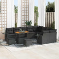 Gartensofa-set 12 pcs Schwarz Poly-Rattan