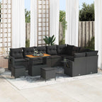 Gartensofa-set 12 pcs Schwarz Poly-Rattan