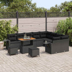 Gartensofa-set 12 pcs Schwarz Poly-Rattan