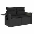 Gartensofa-set 12 pcs Schwarz Poly-Rattan