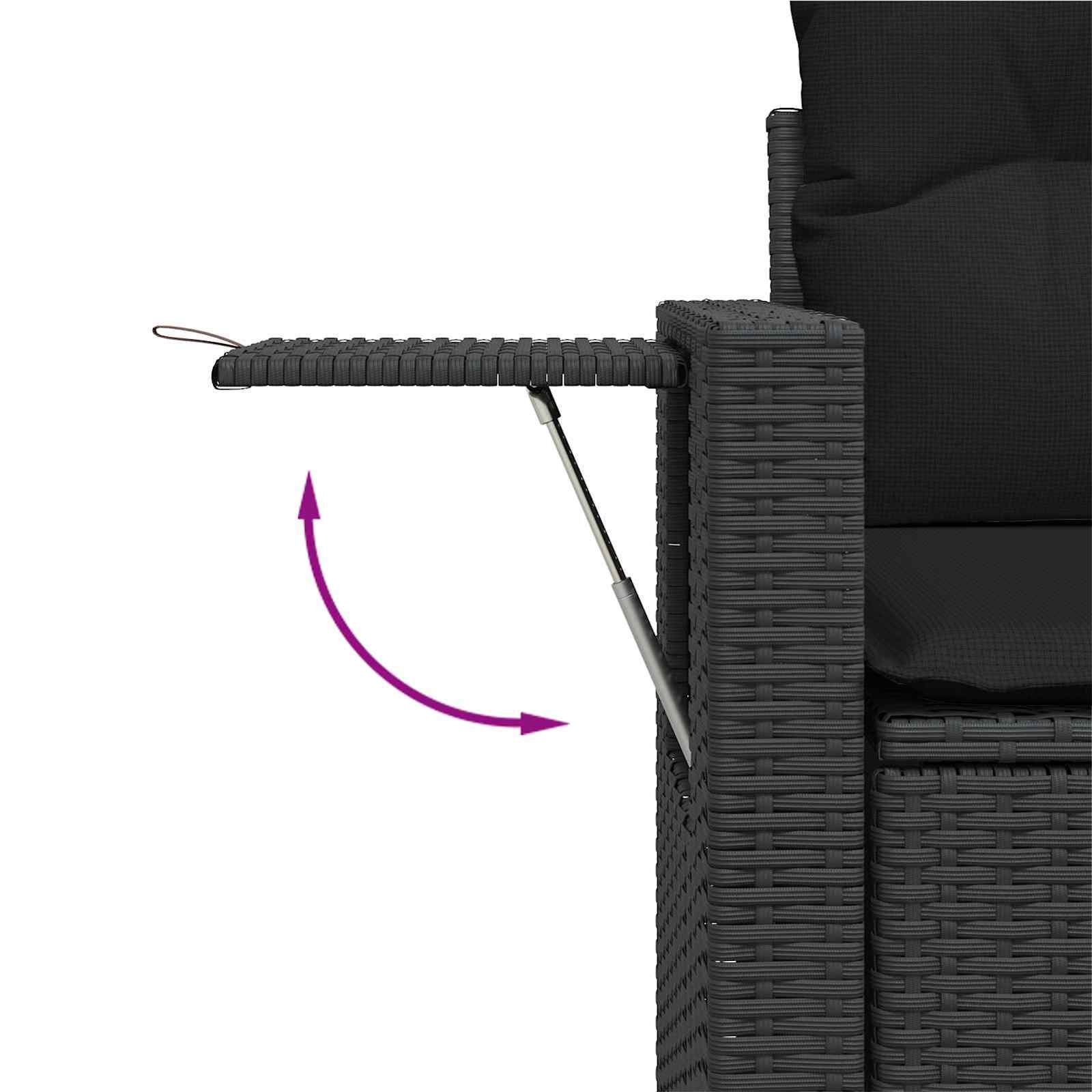 Gartensofa-set 12 pcs Schwarz Poly-Rattan