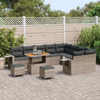 Gartensofa-set 12 pcs Grau Poly-Rattan