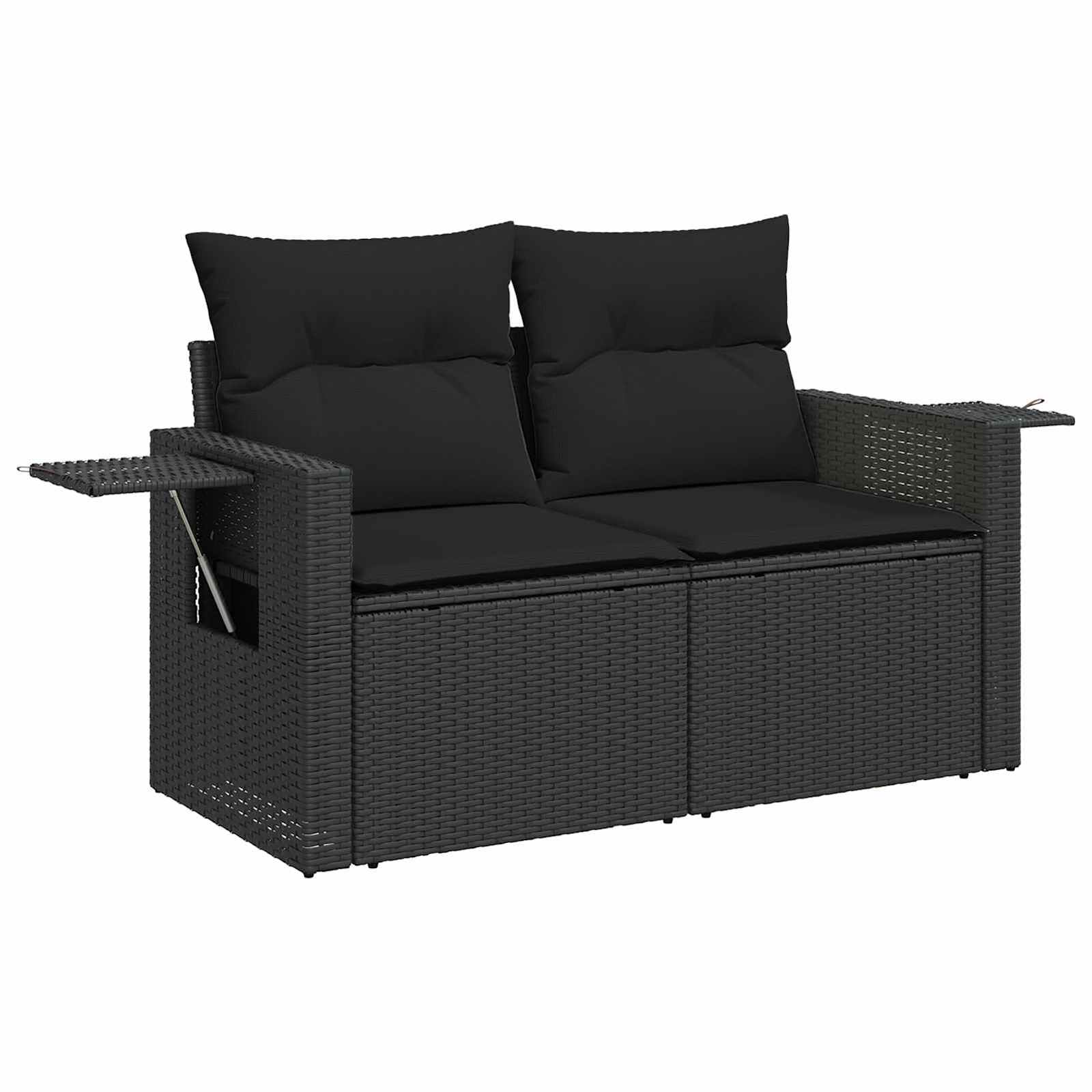 Gartensofa-set 13 pcs Schwarz Poly-Rattan