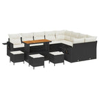 Gartensofa-set 13 pcs Schwarz Poly-Rattan
