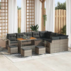 Gartensofa-set 13 pcs Grau Poly-Rattan