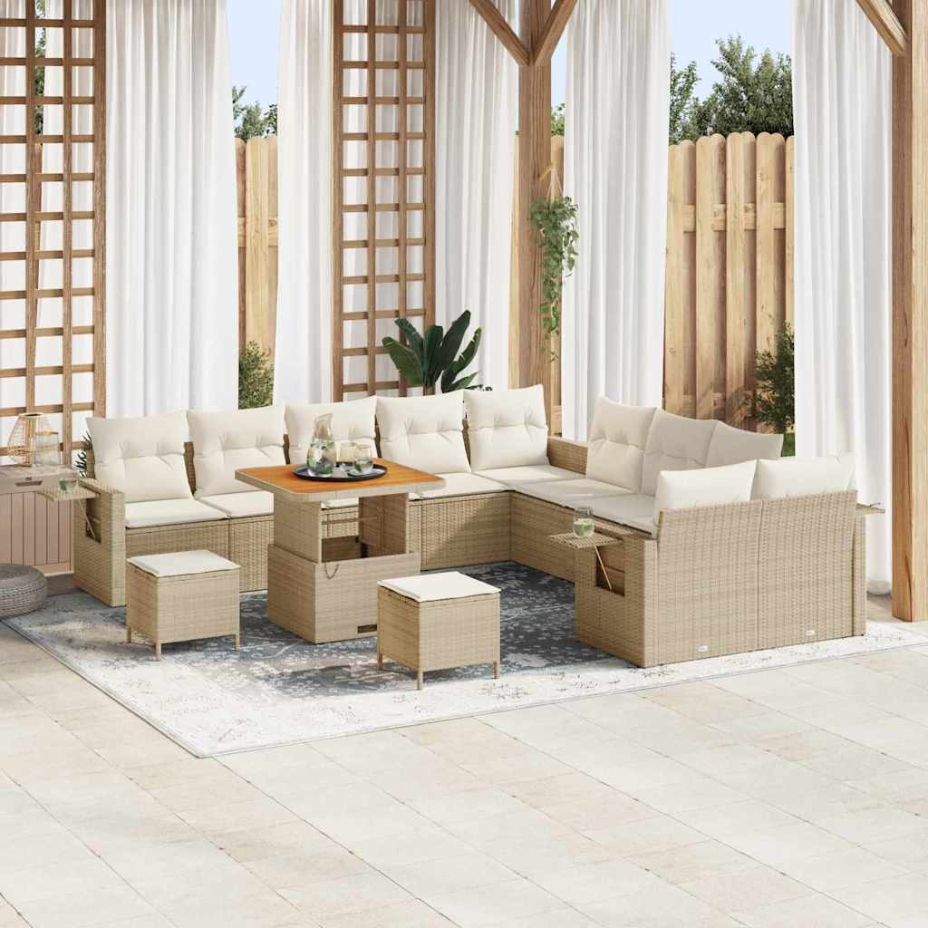 Gartensofa-set 13 pcs Beige Poly-Rattan