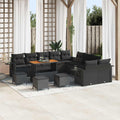 Gartensofa-set 14 pcs Schwarz Poly-Rattan