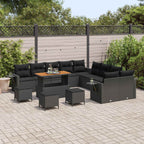 Gartensofa-set 14 pcs Schwarz Poly-Rattan