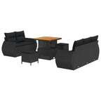 Gartensofa-set 8 pcs Schwarz Poly-Rattan