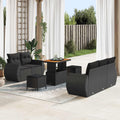 Gartensofa-set 8 pcs Schwarz Poly-Rattan
