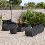 Gartensofa-set 8 pcs Schwarz Poly-Rattan