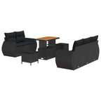 Gartensofa-set 8 pcs Schwarz Poly-Rattan